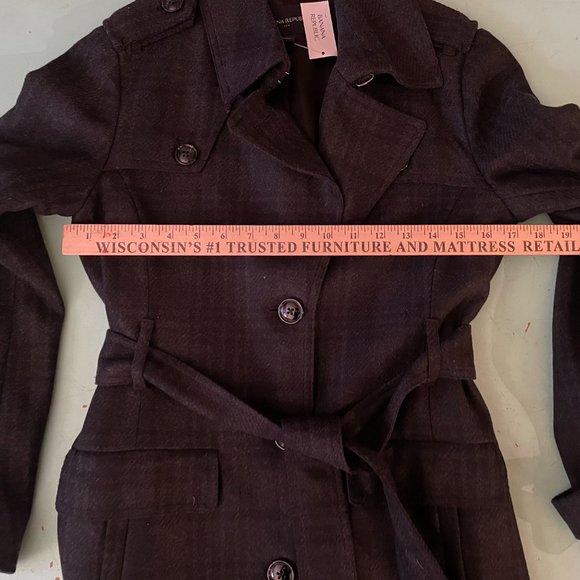 NWT New Wool Plaid Banana Republic Coat - Small - Picture 8 of 10
